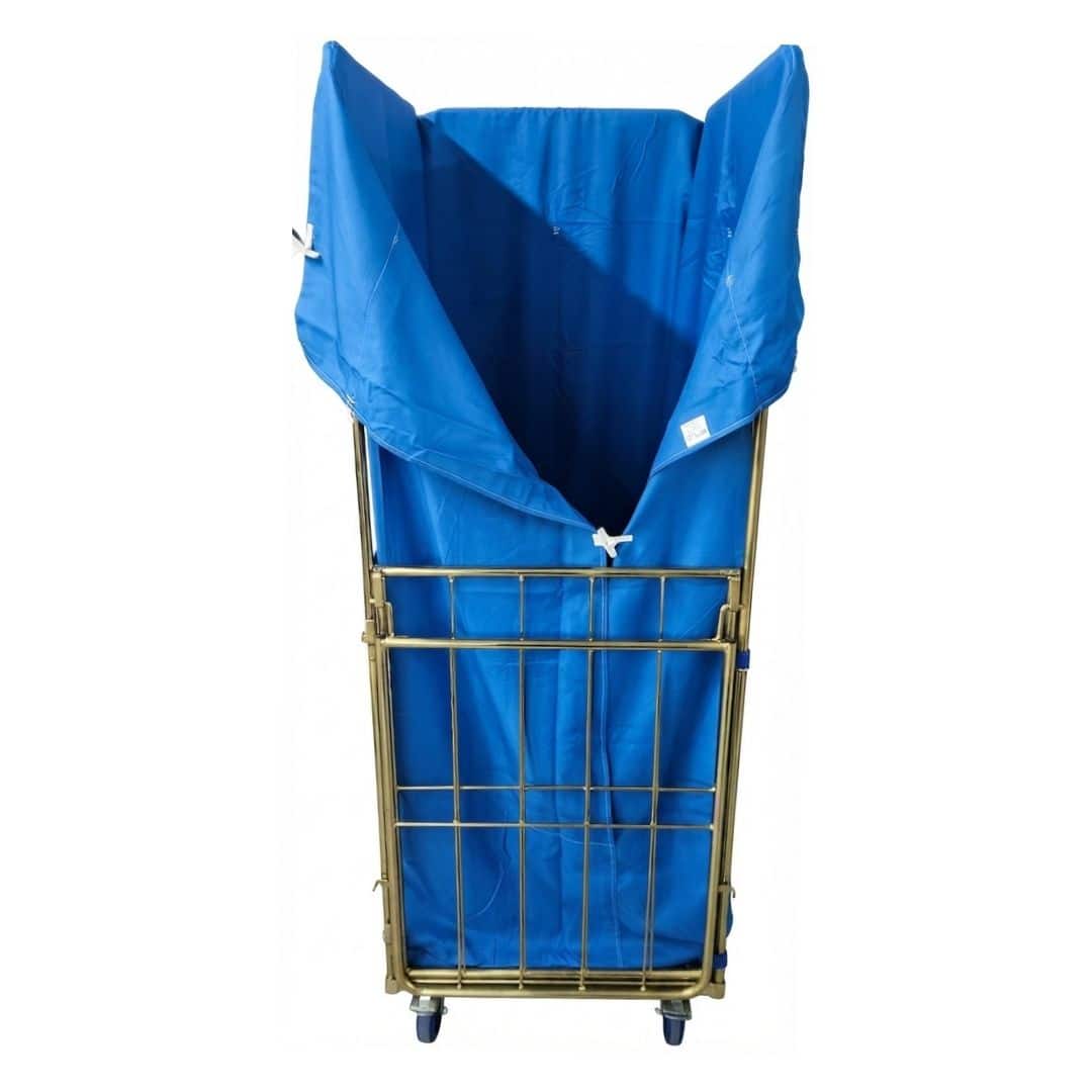 Carrello portabiancheria con copertura in colore blu (Royal) con dimensioni 685x810x1850 mm di RTP Radom.