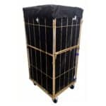 Carrello per lavanderia con copertura nera chiusa di dimensioni 685x810x1850 mm – RTP Radom.