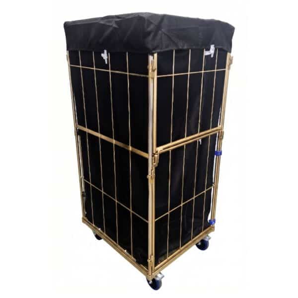 Carrello per lavanderia con copertura nera chiusa di dimensioni 685x810x1850 mm – RTP Radom.